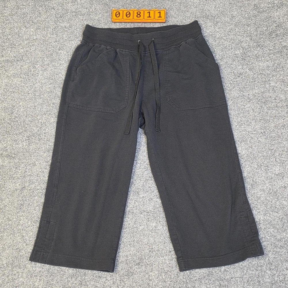 Black Bobbie Brooks cotton & polyester capri sweat pants drawstring waist, M
